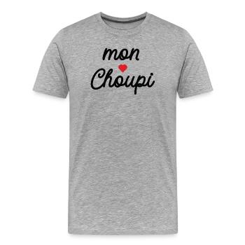 My Sweetheart - Men's Premium Organic T-Shirt - heather grey - Front - Damien (186cm)