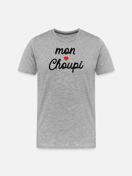 Mein Schatz - Männer Premium Bio T-Shirt - Grau meliert