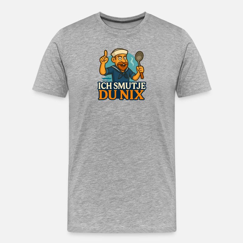 Bootsküchenchef Spruch "Ich Smutje - Du Nix" - Männer Premium Bio T-Shirt - Grau meliert