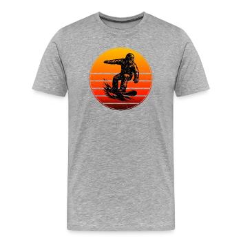Motif de snowboard avec valeur de reconnaissance - T-shirt bio Premium Homme - gris chiné - Devant - Damien (186cm)