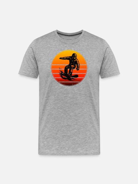 Snowboard motif with recognition value - Men's Premium Organic T-Shirt - heather grey
