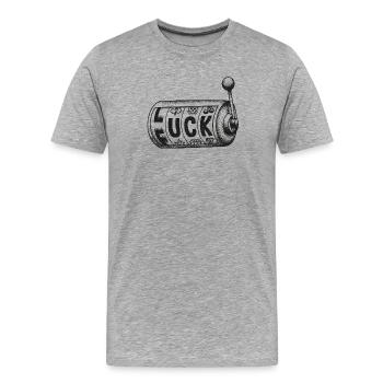 Fuck Luck – Conception de jeux de mots - T-shirt bio Premium Homme - gris chiné - Devant - Damien (186cm)