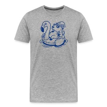 Capy flotteur de flamants - T-shirt bio Premium Homme - gris chiné - Devant - Damien (186cm)