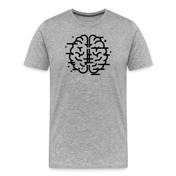 Technologie IA du cerveau numérique - T-shirt bio Premium Homme - gris chiné - Devant - Damien (186cm)