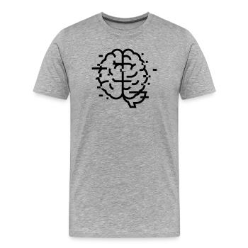 Brain Glitch Headache - Men's Premium Organic T-Shirt - heather grey - Front - Damien (186cm)
