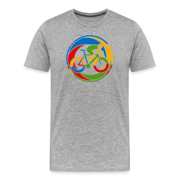 Buntes Fahrrad Rennrad Kunst Motiv - Männer Premium Bio T-Shirt - Grau meliert - Vorne - Damien (186cm)