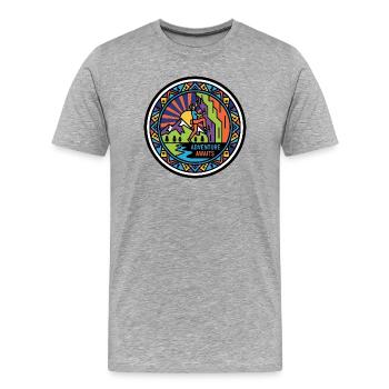 Klettern Abenteuer Berge Kletterwand Motiv - Männer Premium Bio T-Shirt - Grau meliert - Vorne - Damien (186cm)