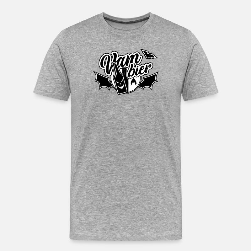 Vam-Bier, Bier, Vampier - Männer Premium Bio T-Shirt - Grau meliert