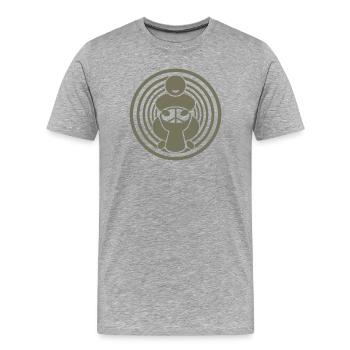 djembe player - Männer Premium Bio T-Shirt - Grau meliert - Vorne - Damien (186cm)