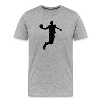 Stylish basketball design in grunge look. The i - Men's Premium Organic T-Shirt - heather grey - Front - Damien (186cm)