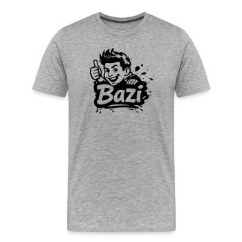 Bazi - T-shirt bio Premium Homme - gris chiné - Devant - Damien (186cm)