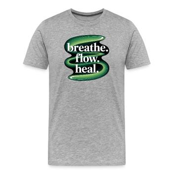 Qigong Tai Chi - Men's Premium Organic T-Shirt - heather grey - Front - Damien (186cm)