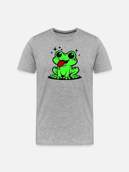 Toad Comic Frog - Men's Premium Organic T-Shirt - heather grey