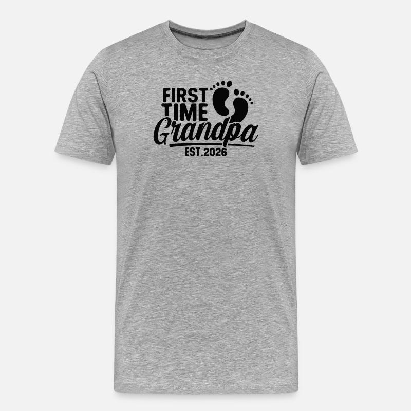 Opa 2026 - Stolzer Opa - Geschenkidee - Männer Premium Bio T-Shirt - Grau meliert