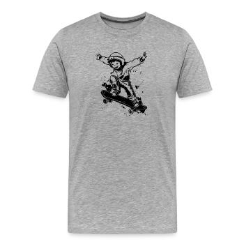 Skateboarder Junge - Männer Premium Bio T-Shirt - Grau meliert - Vorne - Damien (186cm)