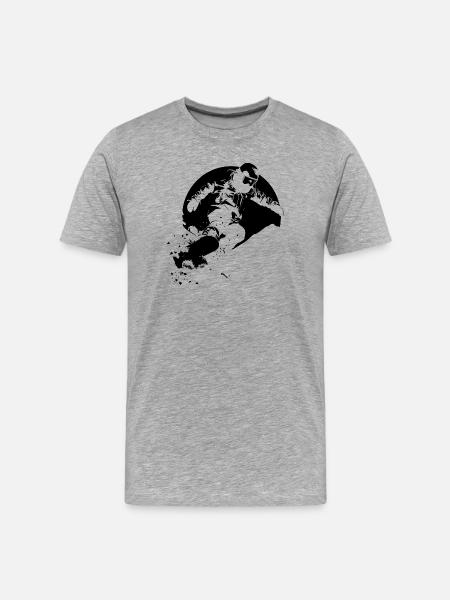 Snowboarder - Männer Premium Bio T-Shirt - Grau meliert