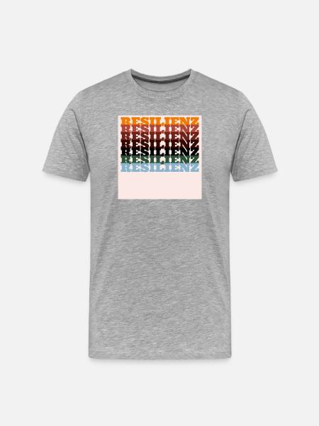 Resilienz farbiger Print Typografie - Männer Premium Bio T-Shirt - Grau meliert