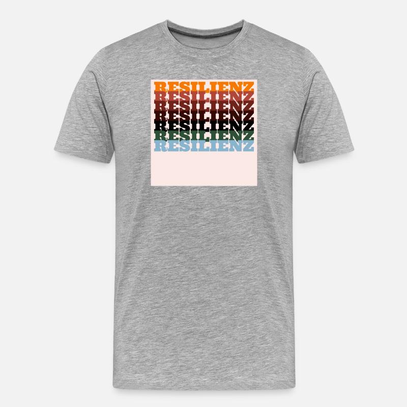 Resilienz farbiger Print Typografie - Männer Premium Bio T-Shirt - Grau meliert