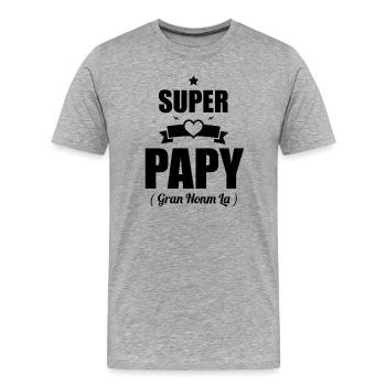 Super Grandpa Gift - Gran Nonm la T-shirt - Men's Premium Organic T-Shirt - heather grey - Front - Damien (186cm)