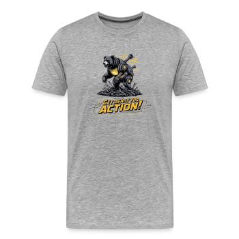 Équipement d’action Bear Mech - T-shirt bio Premium Homme - gris chiné - Devant - Damien (186cm)
