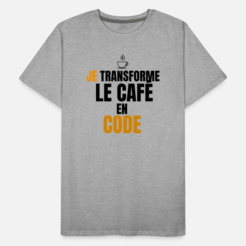 Je transforme le code en café T-shirt bio Premium Homme