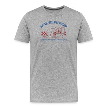 Nobody knows what's happening in Mallorca WC Humor - Men's Premium Organic T-Shirt - heather grey - Front - Damien (186cm)