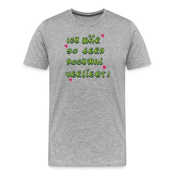 verliebt - Männer Premium Bio T-Shirt - Grau meliert - Vorne - Damien (186cm)
