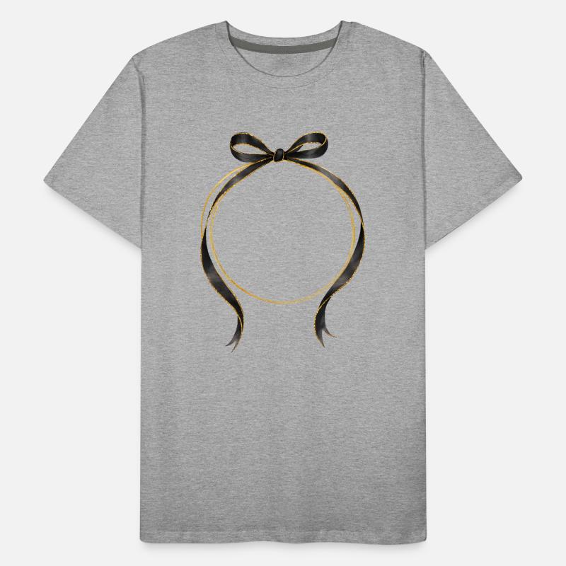 Circle Bow Black Gold Personalizable Men's Premium Organic T-Shirt