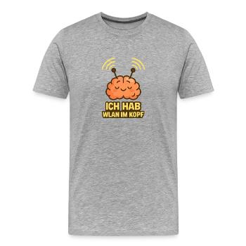 Free Wifi - Freies WLAN - Männer Premium Bio T-Shirt - Grau meliert - Vorne - Damien (186cm)