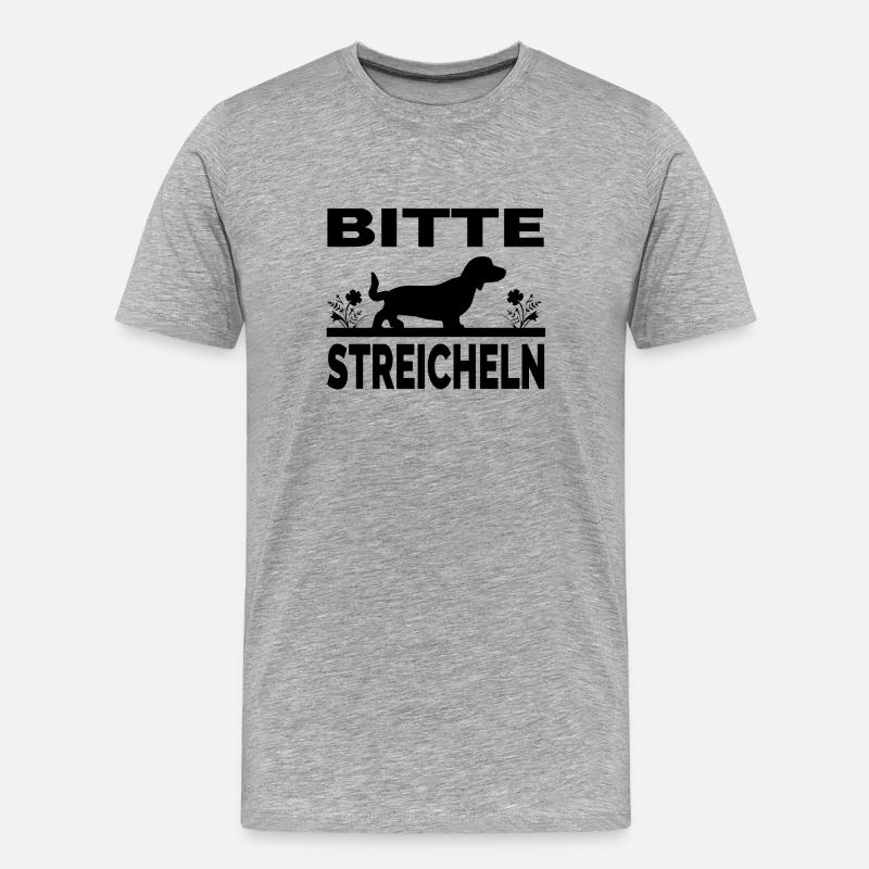 Dackel - Männer Premium Bio T-Shirt - Grau meliert