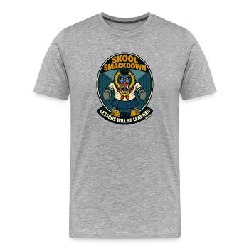 Mandrill Singe des Primates de l’École - T-shirt bio Premium Homme - gris chiné - Devant - Damien (186cm)