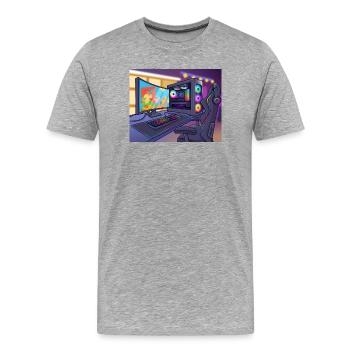 RGB Gaming PC Atmosphere - Men's Premium Organic T-Shirt - heather grey - Front - Damien (186cm)