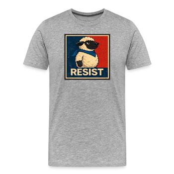 Resistance Lamb Poster - Men's Premium Organic T-Shirt - heather grey - Front - Damien (186cm)
