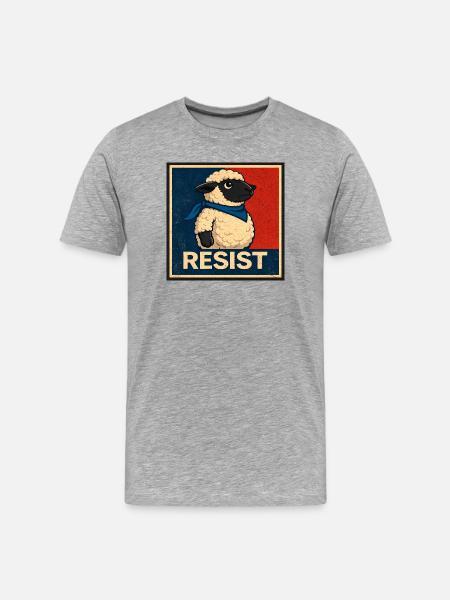 Affiche Resistance Lamb - T-shirt bio Premium Homme - gris chiné
