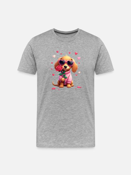 Dackel teckel teckel tekel - T-shirt bio Premium Homme - gris chiné