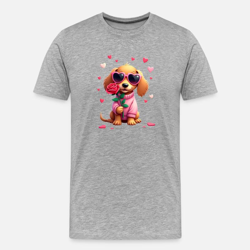 Dackel teckel teckel tekel - T-shirt bio Premium Homme - gris chiné