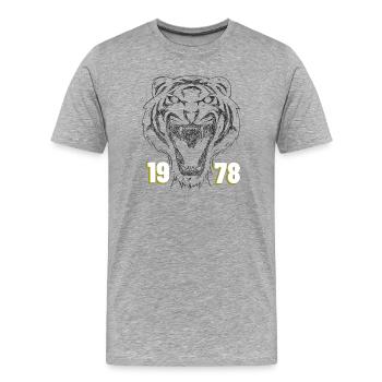 Roaring Tiger 1978 Retro - Männer Premium Bio T-Shirt - Grau meliert - Vorne - Damien (186cm)