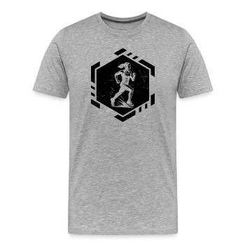 Statement für alle Rennen - Männer Premium Bio T-Shirt - Grau meliert - Vorne - Damien (186cm)