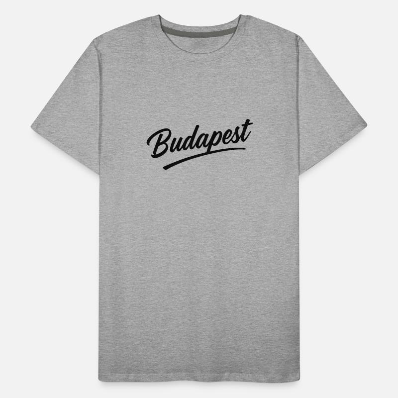 Souvenir de voyage avec lettrage d’écriture de Budapest T-shirt bio Premium Homme