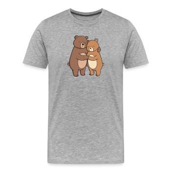 Ours adorables et adorables - T-shirt bio Premium Homme - gris chiné - Devant - Damien (186cm)