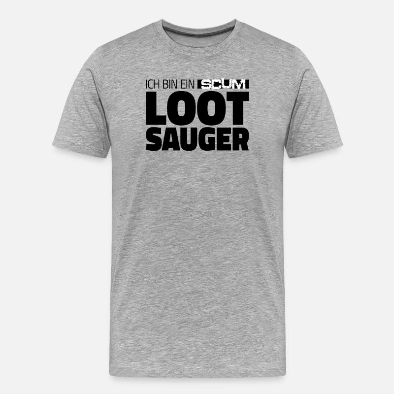 LOOTSAUGER 1.0 - Männer Premium Bio T-Shirt - Grau meliert