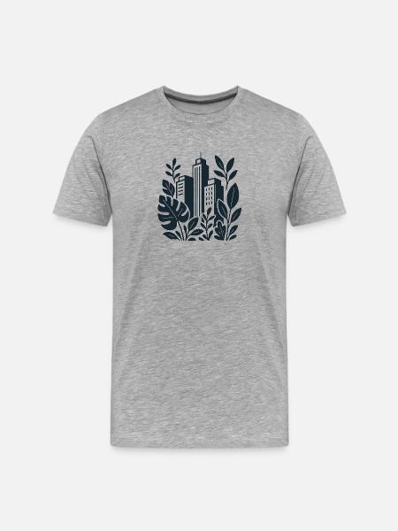 City Green Skyline - Men's Premium Organic T-Shirt - heather grey