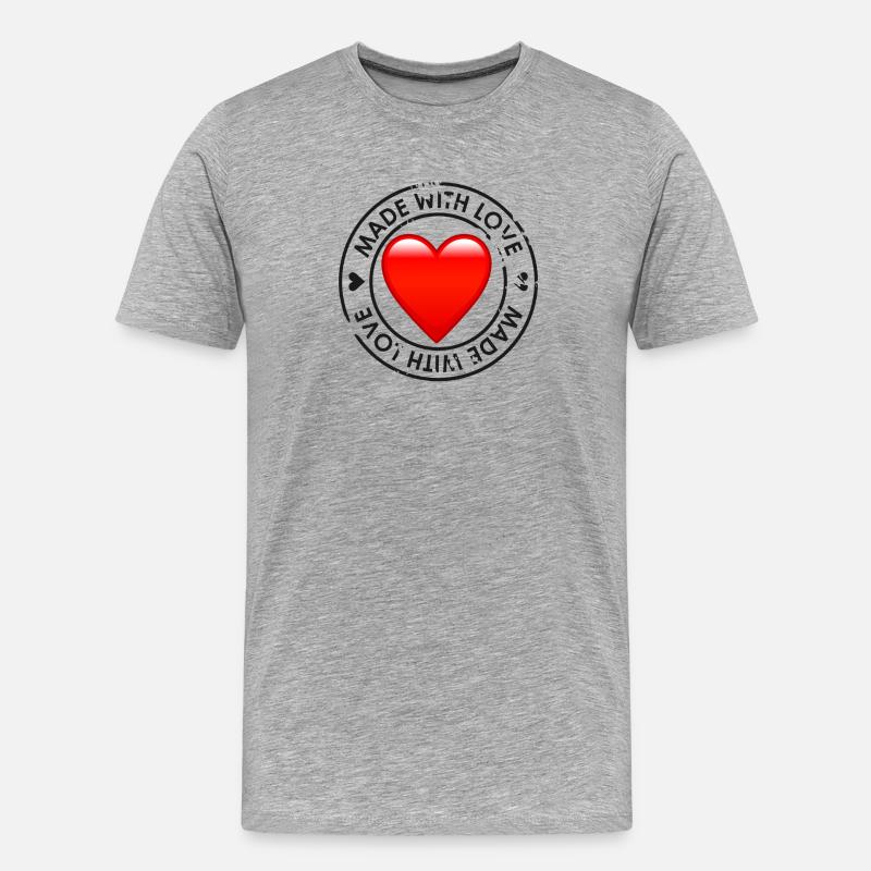 Whit Love gemacht - Männer Premium Bio T-Shirt - Grau meliert