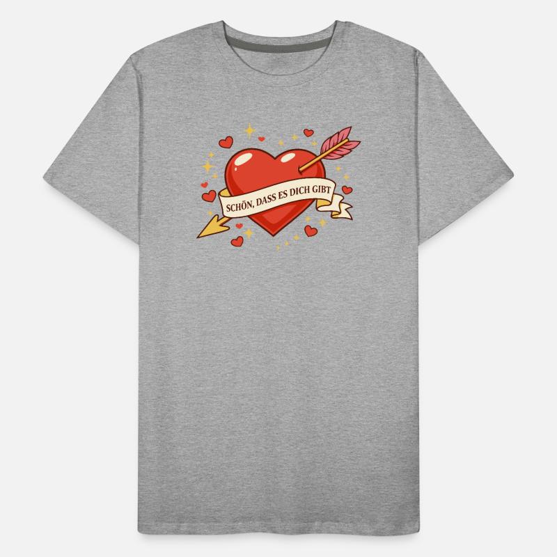 Cœur avec bannière : C’est agréable que tu existes T-shirt bio Premium Homme