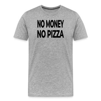 Pizza - Männer Premium Bio T-Shirt - Grau meliert - Vorne - Damien (186cm)