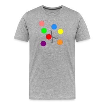 Confettis à découper - T-shirt bio Premium Homme - gris chiné - Devant - Damien (186cm)