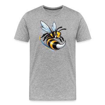 Guêpe dynamique en vol - T-shirt bio Premium Homme - gris chiné - Devant - Damien (186cm)