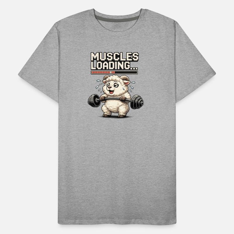 Muskel-Loading Lamm beim Krafttraining Männer Premium Bio T-Shirt