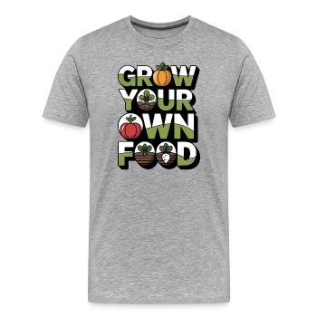 Permaculture philosophy of life for nature lovers - Men's Premium Organic T-Shirt - heather grey - Front - Damien (186cm)