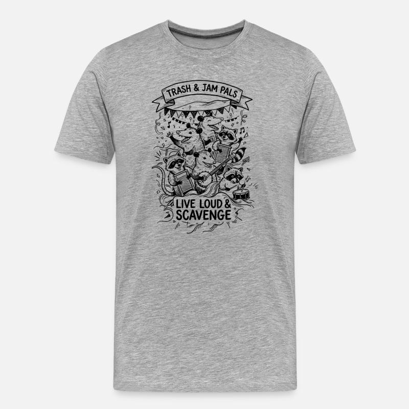 Trash and Jam Pals - Männer Premium Bio T-Shirt - Grau meliert